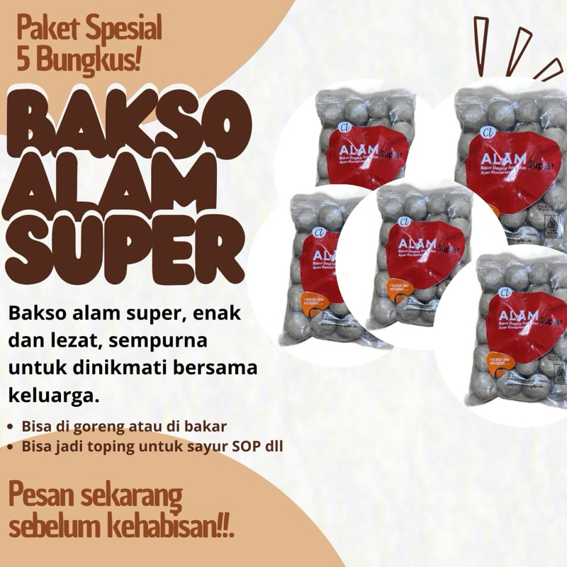 

Paket Baso alam Super CL 5 bungkus