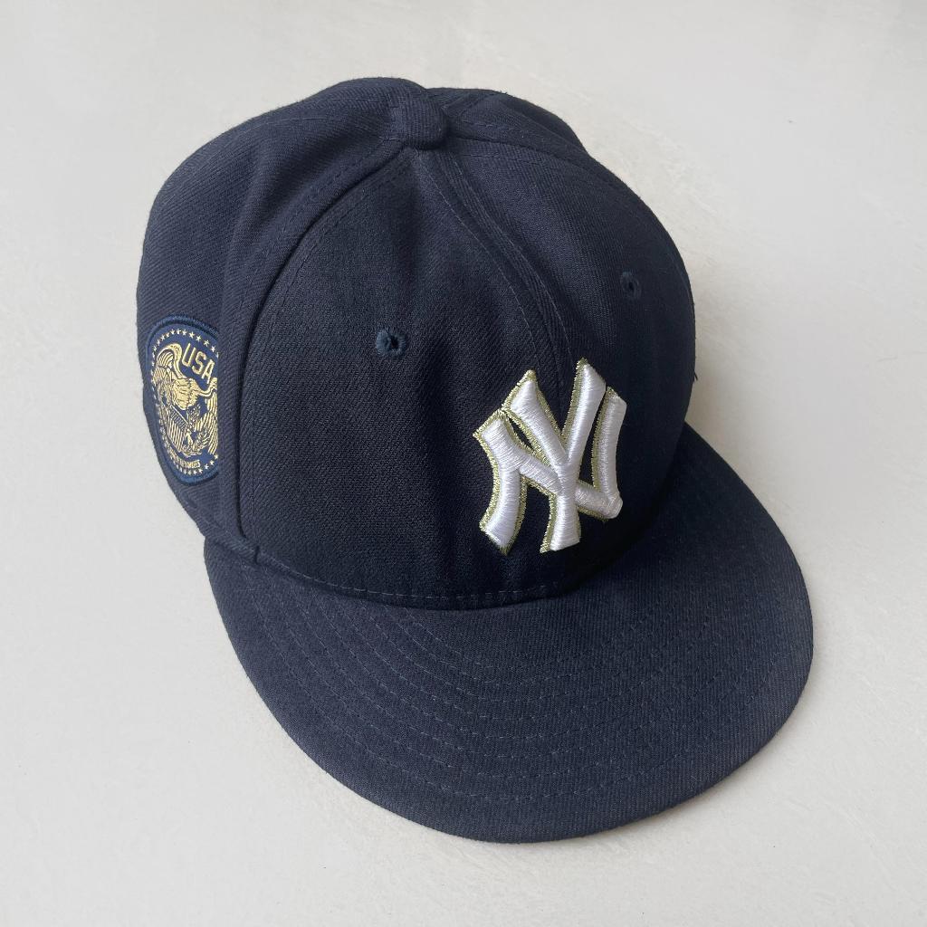 ( Preloved ) Authentic NEWERA Cap NY New York Yankees USA Bald Eagle Patch 59fifty // Topi Pria