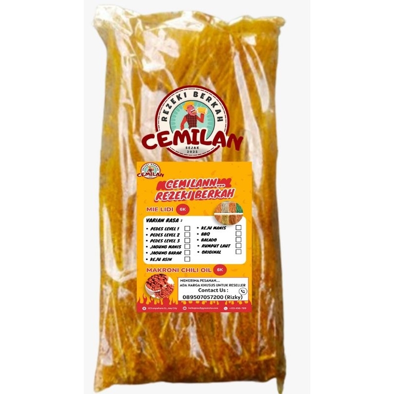 

mie lidi dan makaroni cikruh Chilli oil pedas