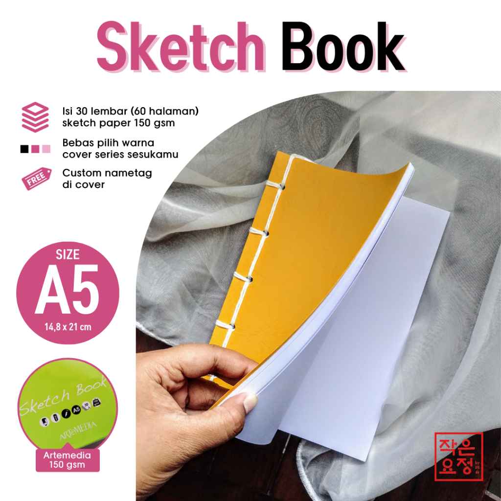 

[A5] Korean Joseon Notebook - SKECTH PAPER by Little Fairy