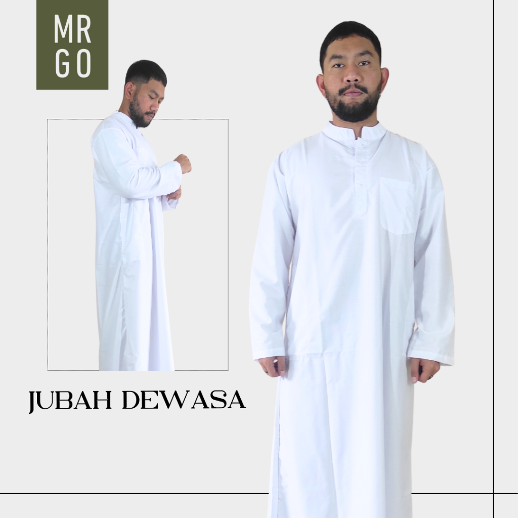 Gamis Jubah Pria Toyobo DEWASA & ANAK Premium Adem Putih Bersih Thobe Tebal Muslim Polos Muslim Nyam