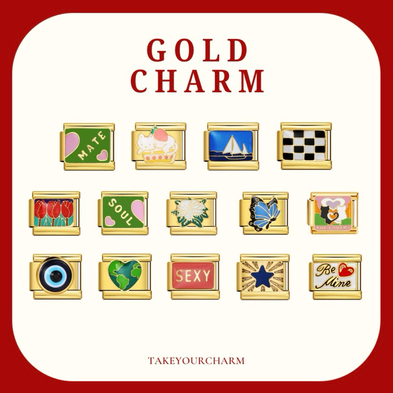[GOLD CHARM] ITALIAN CHARM BRACELET ♡