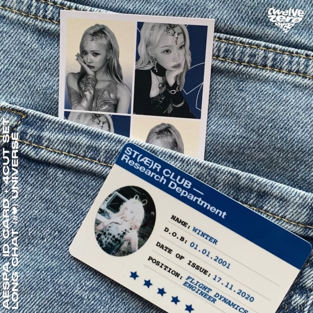 [12Ø3] aespa id card + 4cut id photo set; KARINA, WINTER, GISELLE, NINGNING