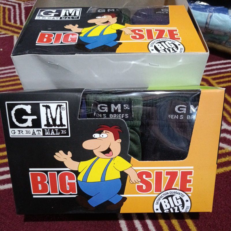 (3 PCS) CELANA DALAM PRIA GM BIG SIZE 5L/CELANA DALAM PRIA JUMBO