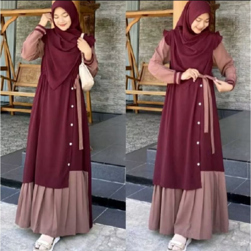 Gamis Ayana Kombinasi dress korea #gamis #korea
