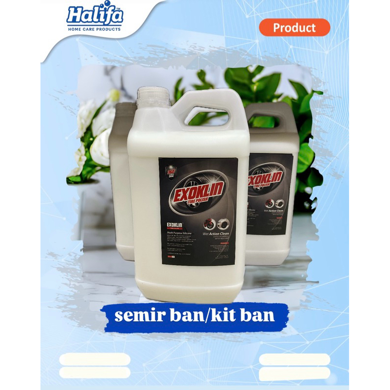 EXOKLIN Semir Ban 5 Liter | Tire Polish Kit Ban Mobil & Motor | Mengkilap & Tahan Lama