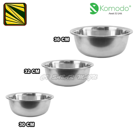 Komodo Baskom Tinggi / Baskom Stainless 30, 32, 36 cm