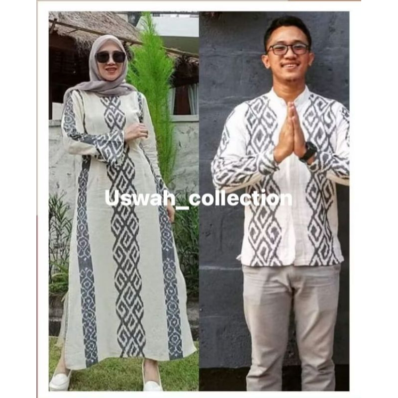 set couple tenun etnik gamis tenun kemeja tenun pria baju tenun original gamis etnik
