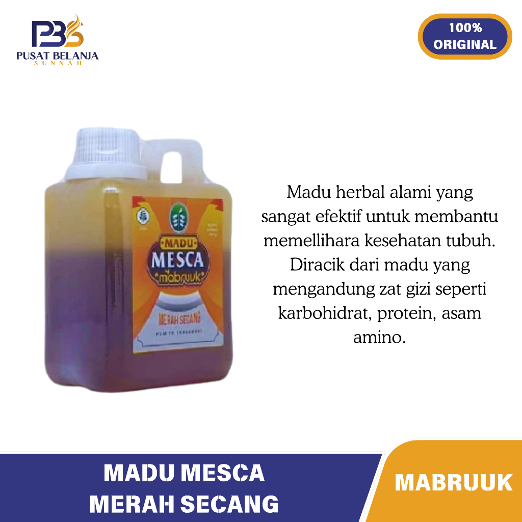 

Madu Mesca Merah Secang 1 KG - Meningkatkan Metabolisme, Mengobati Berbagai Macam Penyakit - Mabruuk