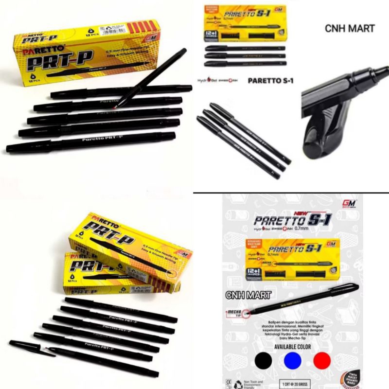 

Pulpen Hitam PARETTO 12+1 /Paretto/Hitam