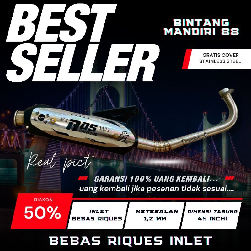 Knalpot KINOCHI Original Aos Racing TB Vario Cover stenlis New Scoopy Beat Deluxe fi esp Karbu Mio M