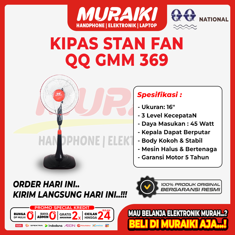 Kipas Angin stand fan 16 inch QQ GMM-369