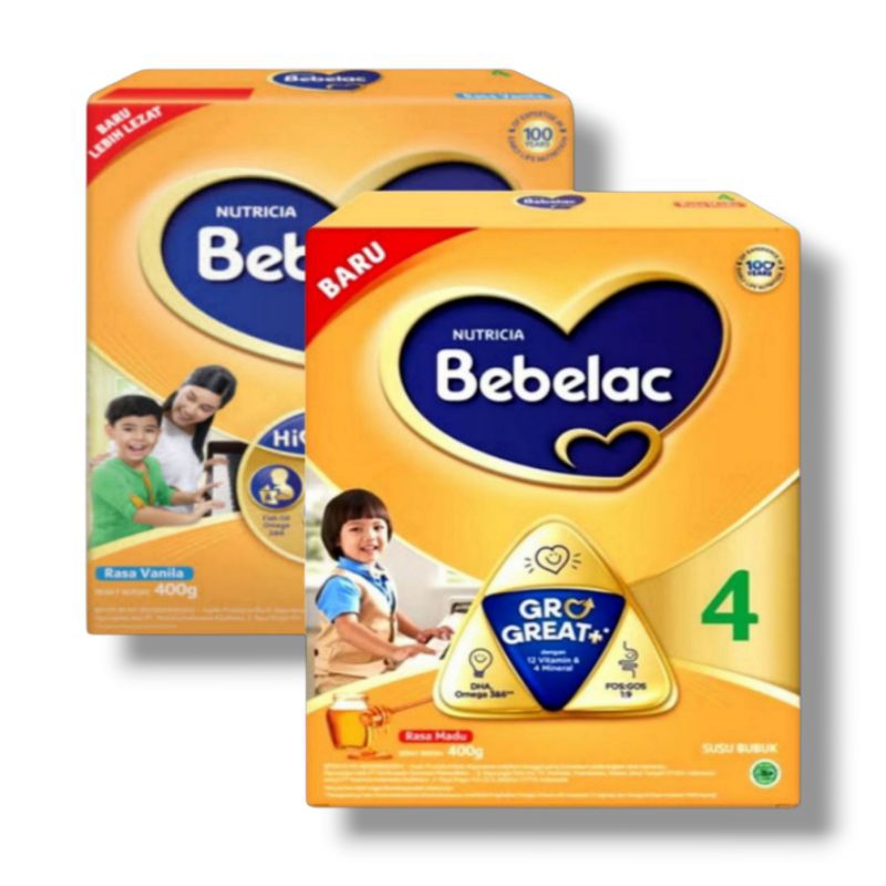 

SUSU FORMULA BEBELAC 4 MADU/VANILA 400 GRAM