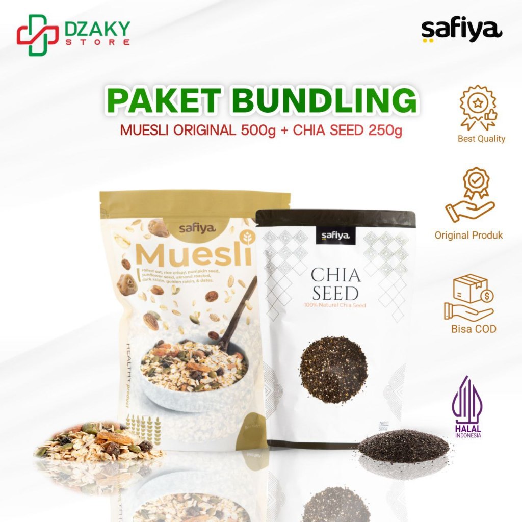 

Safiya Paket 2in1 Muesli 500Gr Original + Chiaseed 250Gr Premium