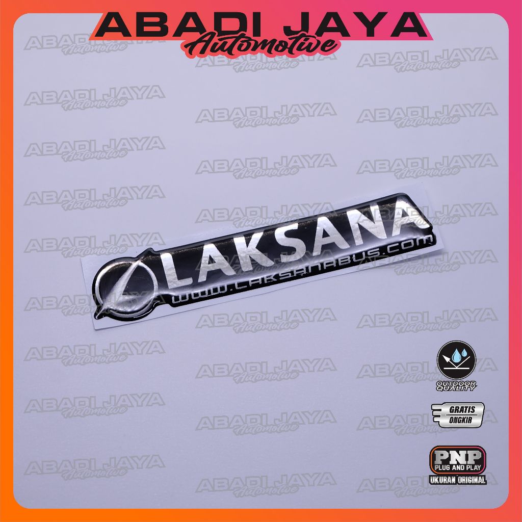 Emblem logo laksana / emblem timbul laksana / sticker laksana / stiker logo laksana / emblem 3d laks