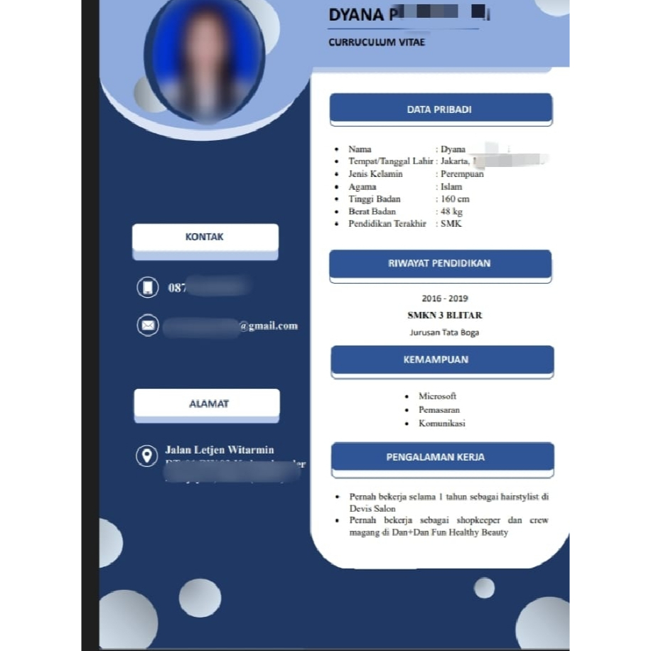

JASA CV & Surat Lamaran Pekerjaan