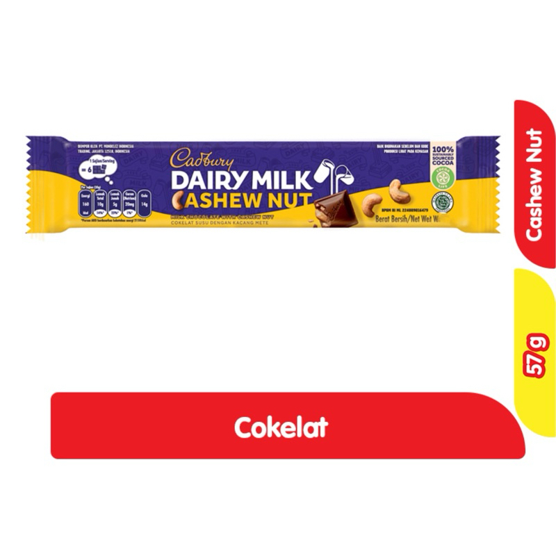 

Cadbury Cokelat rasa Cashew Nut 57 gram