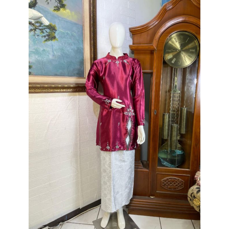 SET KEBAYA TUNIK KURUNG PAYET BELAH SAMPING SOFIA / ROK SONGKET PREMIUM