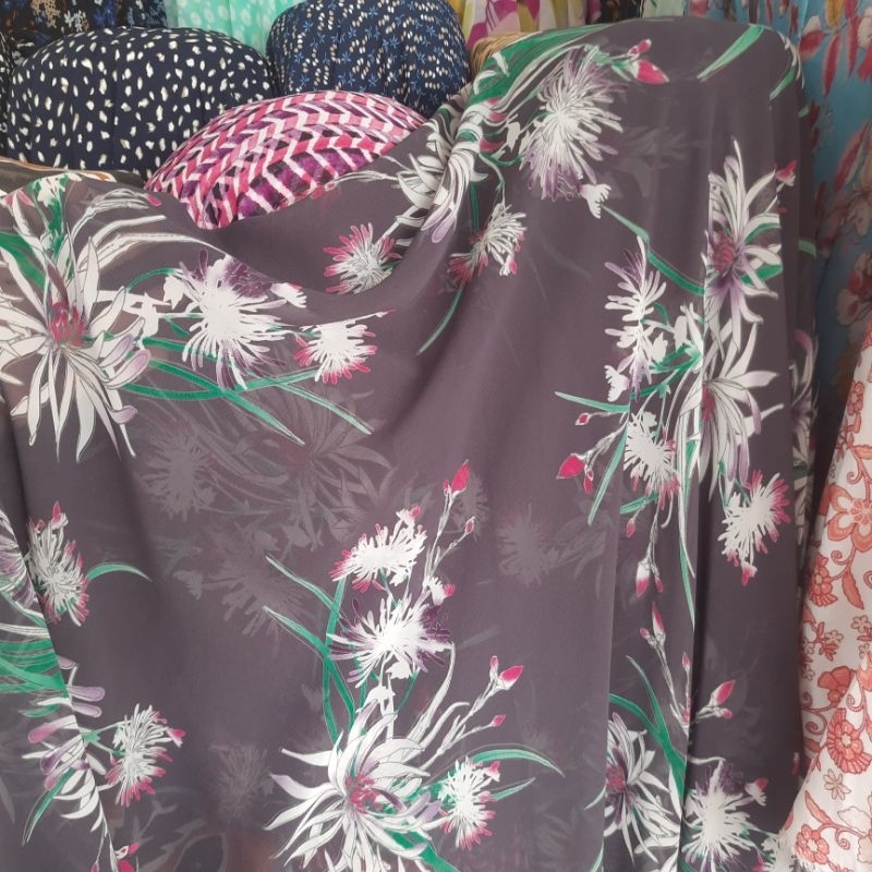 kain sifon motif | Harga/0,5 m | kain sifon meteran | kain sifon sutra | bahan sifon premium meteran