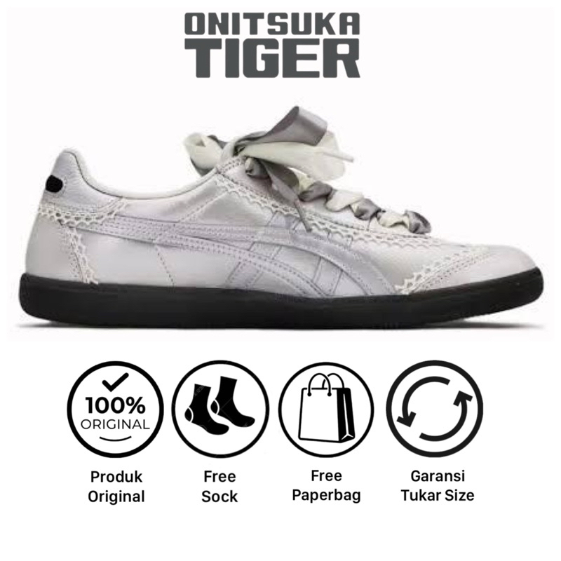 Sepatu onitsuka tiger original Tokuten silver ballet women // free paperbag & kaoskaki