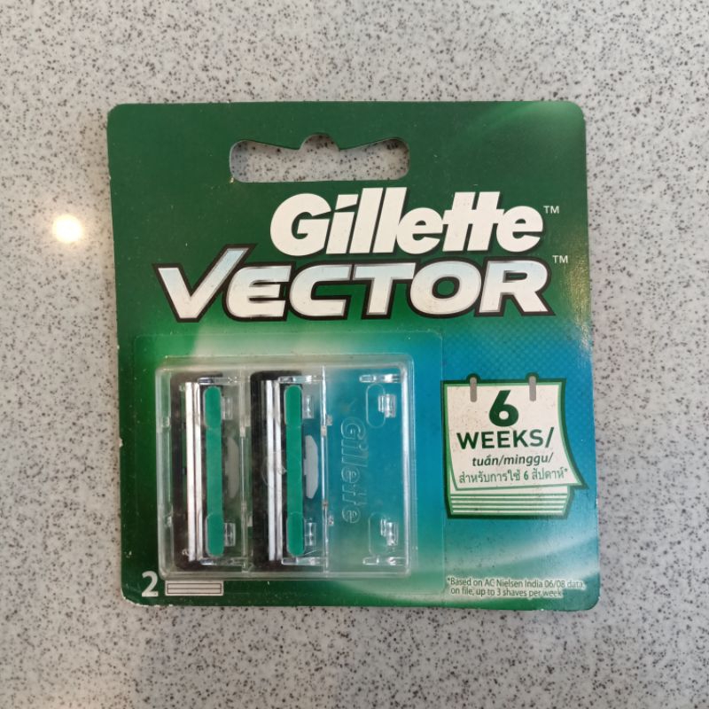 Gilette vector refill isi 2 pcs razor pisau cukur jenggot