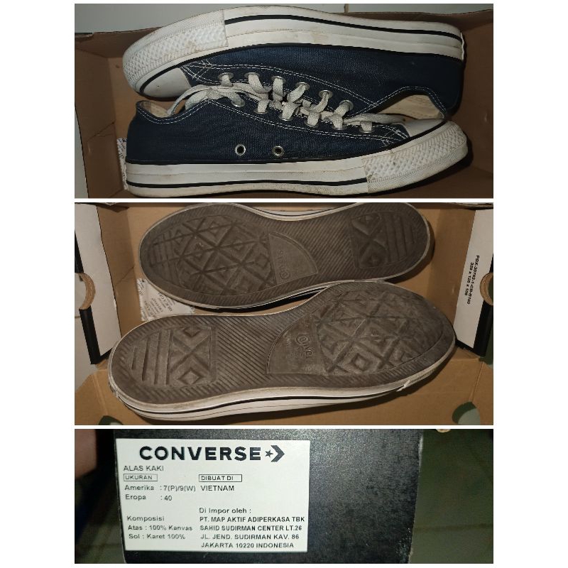 Preloved Second Sepatu Converse Chuck Taylor All Star 70s Low Navy Blue Original MAP