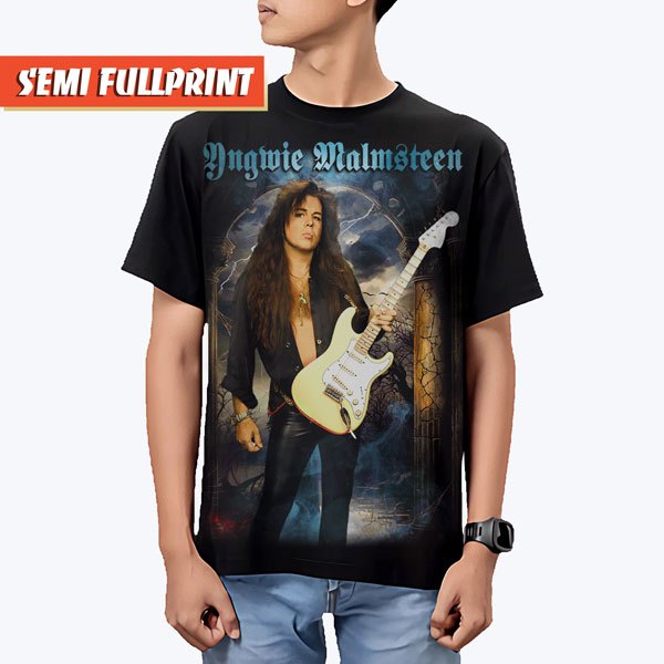KAOS YNGWIE MALMSTEEN SEMI FULLPRINT | BAJU BAND BOOTLEG METAL ROCK UNISEX | POSTER