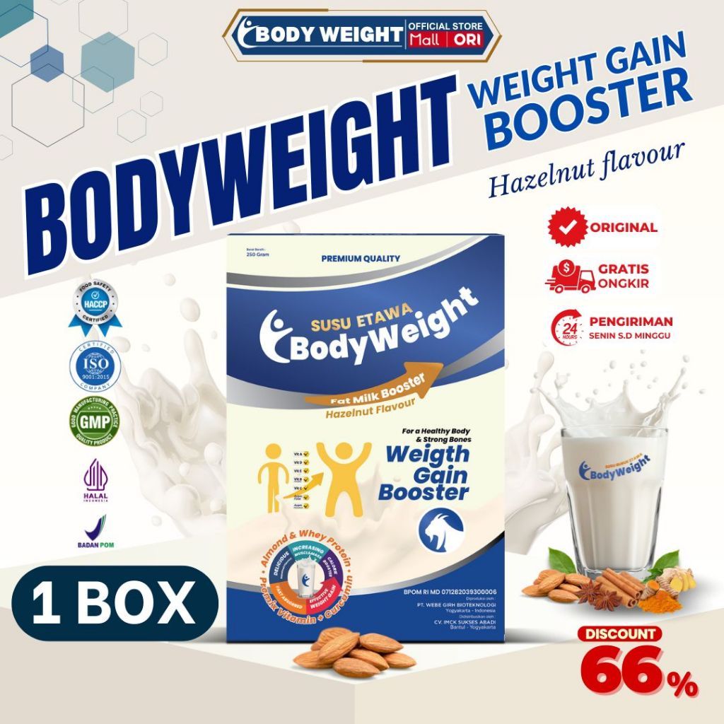 

1 Box Bodyweight Susu Etawa Penambah Berat Badan Efektif Untuk Penggemuk Badan Masa Otot dan Nafsu Makan