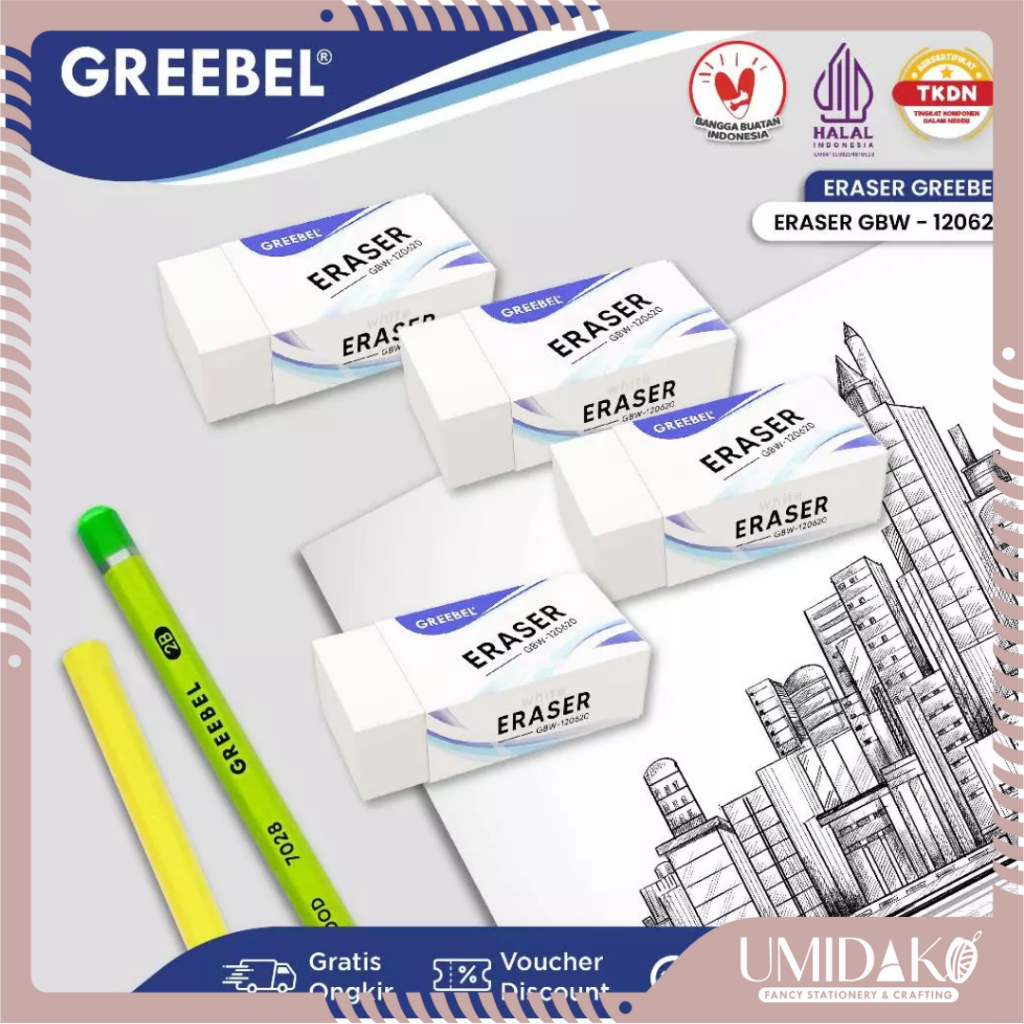 

[UMIDAKO] ERASER/PENGHAPUS GREEBEL/PENGHAPUS PUTIH BESAR