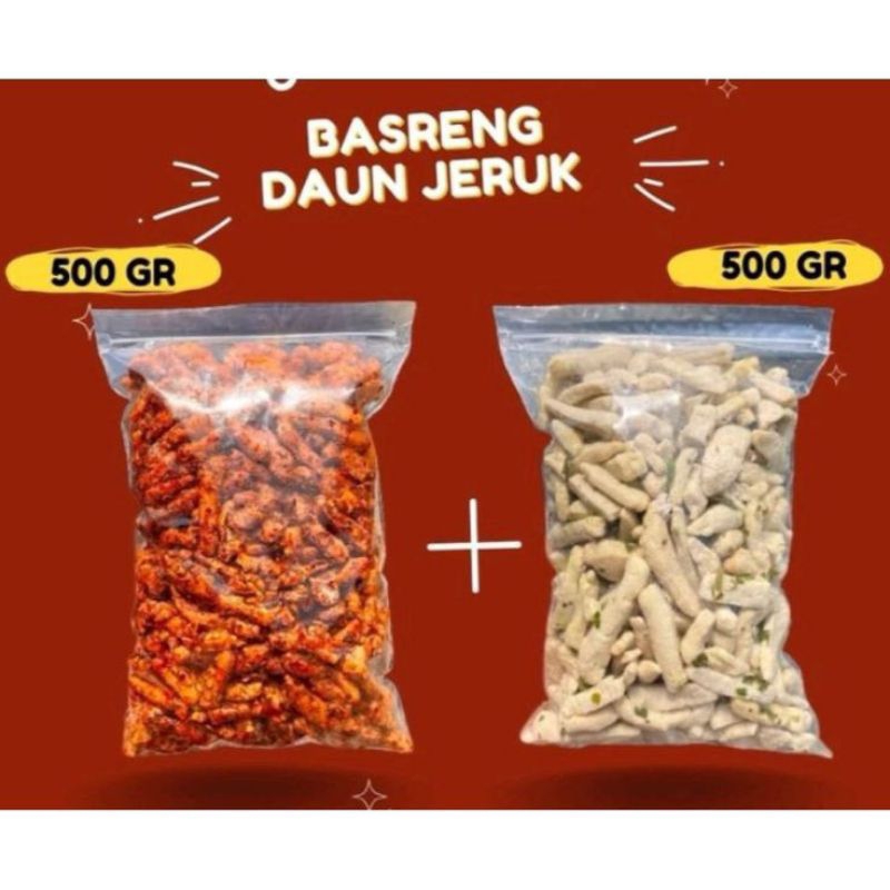 

basreng kriuk pedas dan original buy 1 get 1 500+500