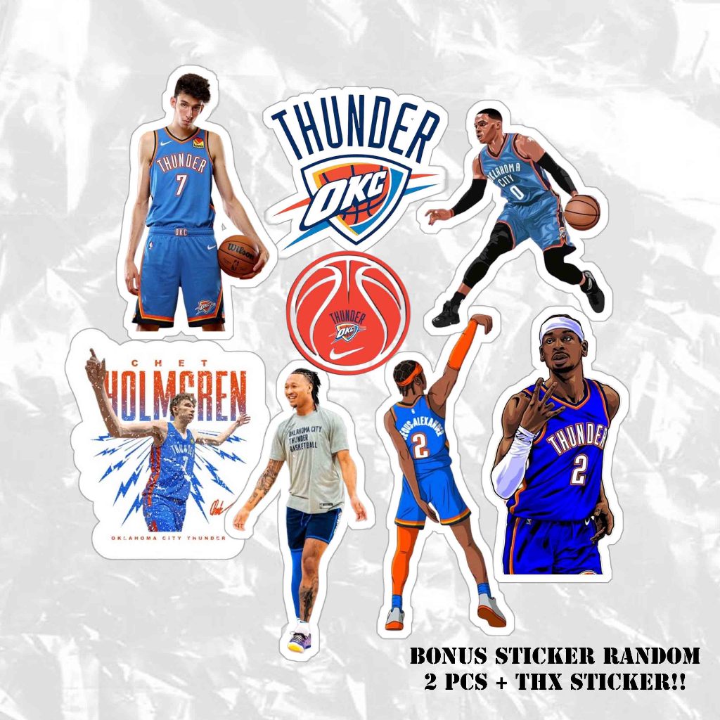 

STICKER BASKETBALL NBA, OKLAHOMA CITY THUNDER EDITION, OKC STICKER WATERPROOF