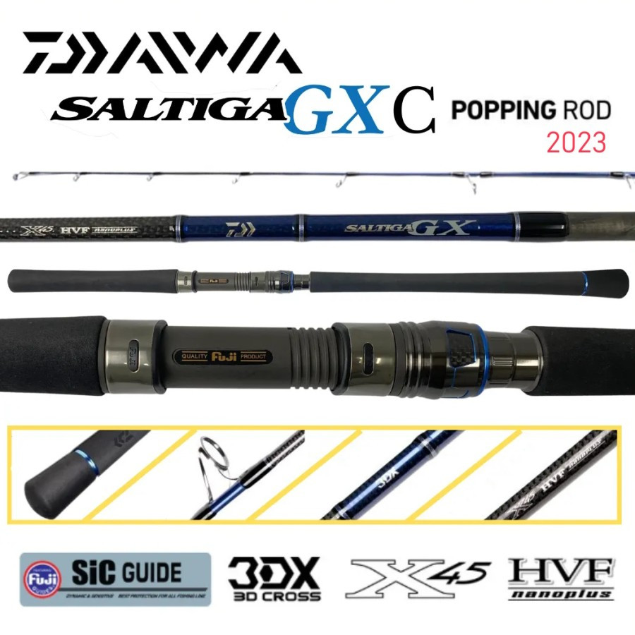 Joran Pancing Daiwa Saltiga GX C 2023 Popping Casting Rod Joran Pancing - GX C83MHS