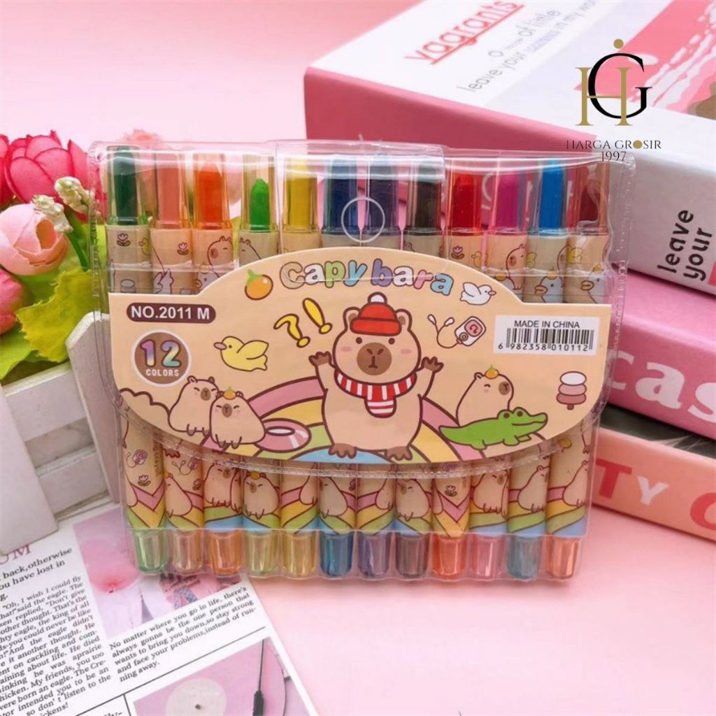 

KRAYON TWIST MINI CAPYBARA ISI 12 PCS KR-1831 Crayon Putar isi 12 crayon mini kapibara Alat mewarnai krayon pensil warna pewarna 12 pcs