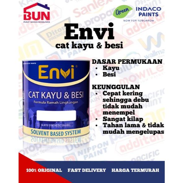 

CAT MINYAK ENVI WARNA STANDAR 0.2 LITER