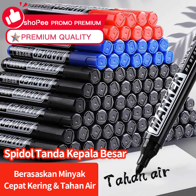

Spidol Permanent Marker Permanen Tahan Air Alat Tulis Spidol Cepat Kering Tinta Minyak Hitam Tidak