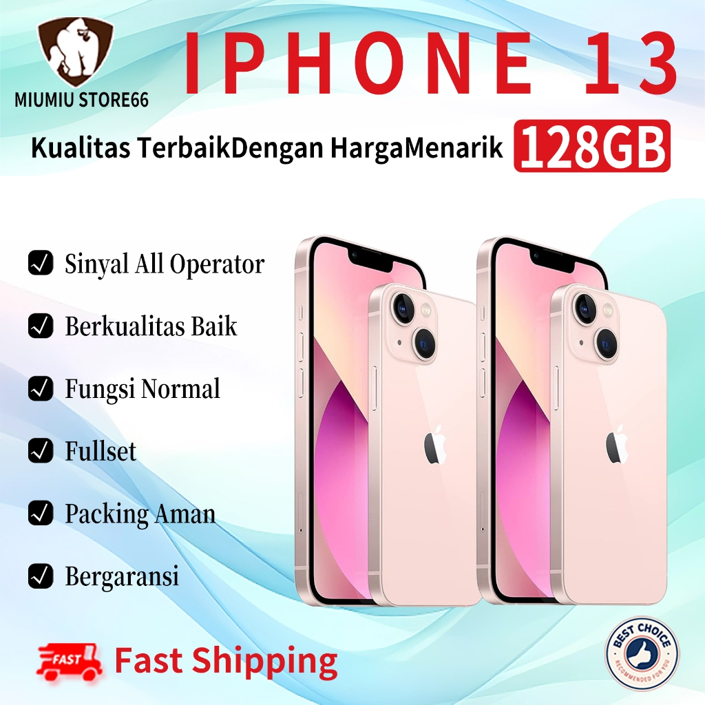 iPhone 13 128GB Second Original100% INTER 5G 6.1"OLED-Ori Fullset Lke New Phone 3utools All Green