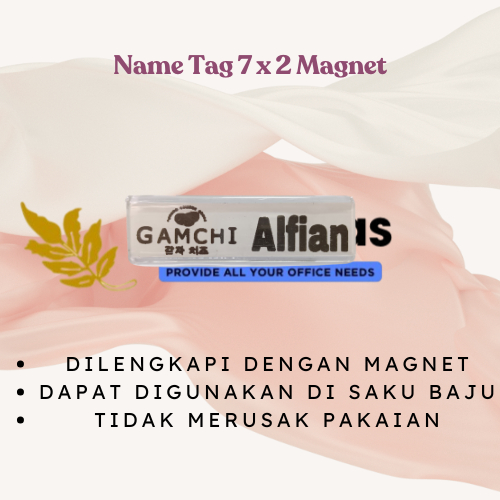 

Name Tag Dada Akrilik 7 x 2 Magnet / Name Tag Dada / Name Tag / Name Tag Akrilik