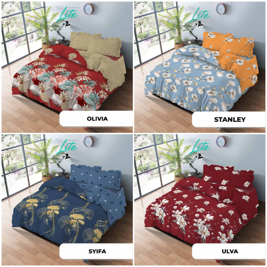 Bedcover Kintakun Lite 180 x 200 King Size ( 6 Kaki ) Motif Bunga