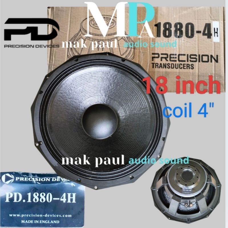 speaker 18 INCH pro PD1880 4H coil 4" subwofer 1000-2000 watt coating