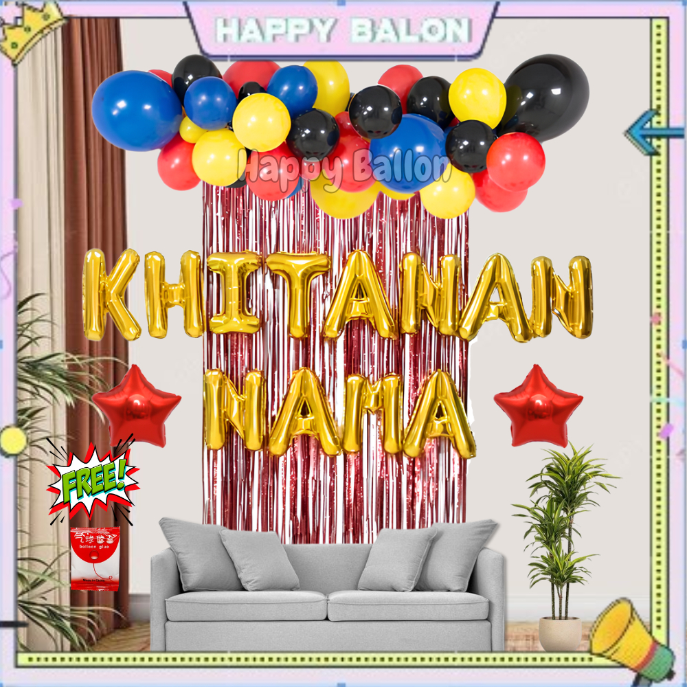 Paket Dekorasi Khitanan/Aqiqah Anak Set Dekorasi/Paket Tasyakuran Khitan/Balon foil Aqiqah