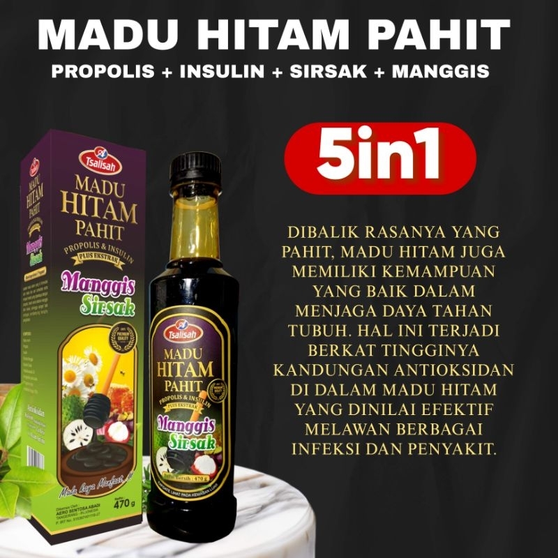

Madu hitam pahit 5 in 1 Propolis Manggis Sirsak