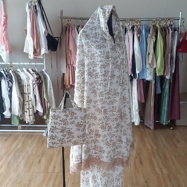 Areyna | Mukena 2 in 1 Resleting Rayon Katun Premium  Polos | Katun Rayon Viscose Best Seller - 2509