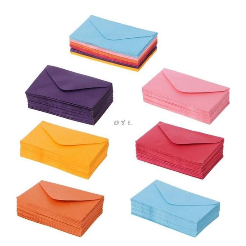 

(ISI 50) Amplop A5 A6 A7 coklat merah hijau pink putih biru / Amplop Angpao Uang Aesthetic