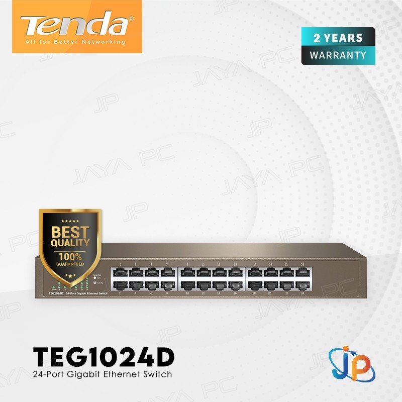 Tenda TEG1024D 24-Port Gigabit Desktop Ethernet Switch Hub - Rack Mount Switch