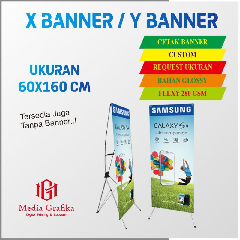 cetak banner X banner | Y banner | X banner custom design | Y banner custom design | tiang X banner 