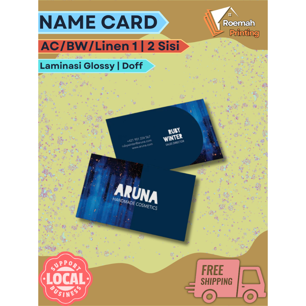 

Cetak Kartu Nama Custom 1/2 Sisi isi 100 - Roemah Printing