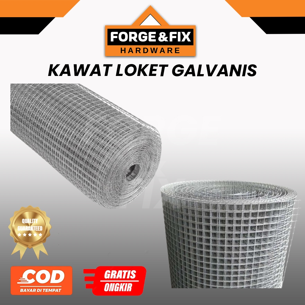 Kawat Loket Galvanis 1/4" 1/2" 3/4" 1" x 10 M