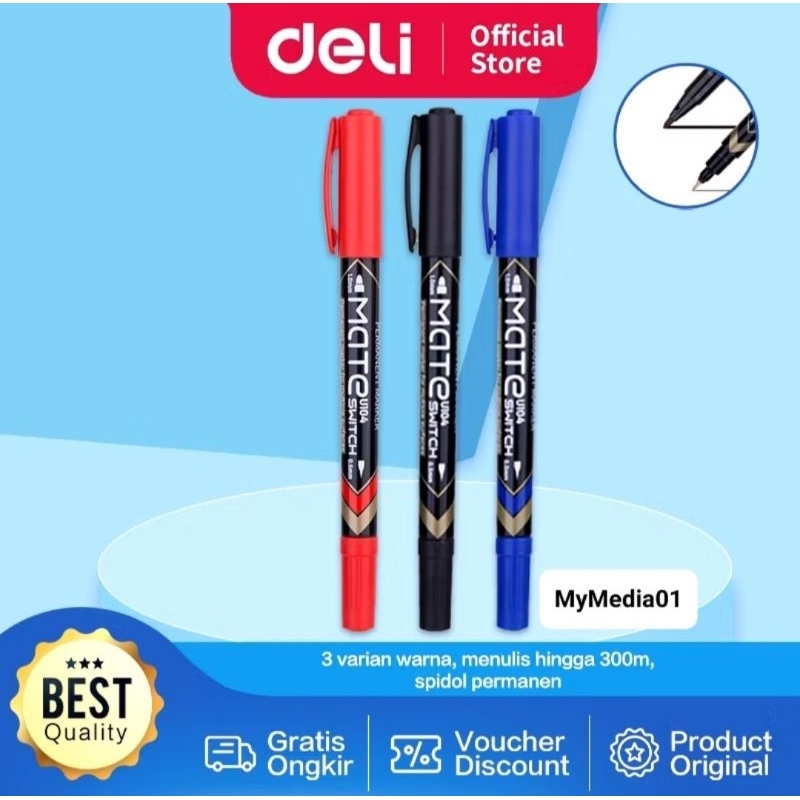 

SPIDOL MATE PERMANENT MARKER U-104 HITAM BIRU MERAH TERMURAH