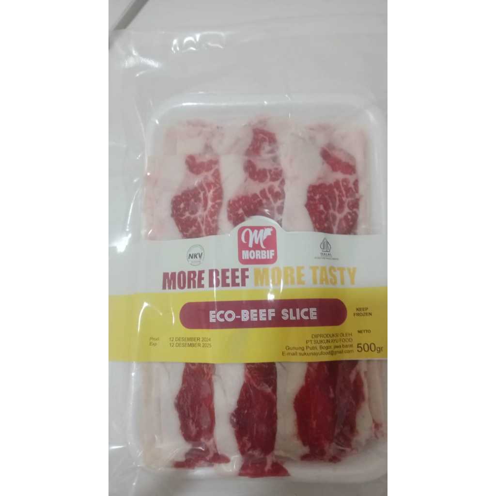 

Daging Sapi Eco Beef Slice Premium Import Australia Halal & Higinies 500 gram Makanan Sehat Selalu