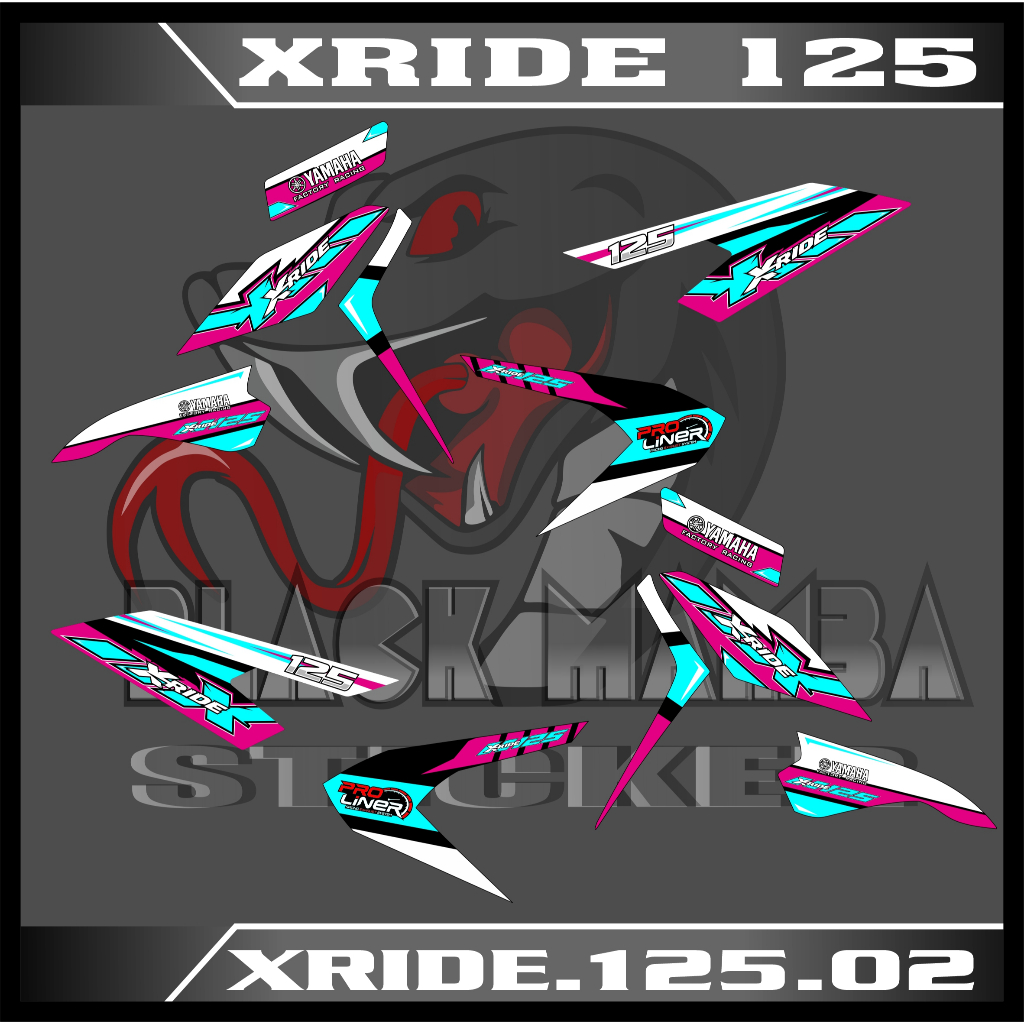 Striping NEW Xride 125  / X Ride 125 Variasi MONSTER Sticker Stiker Skotlet Lis List Body Lis STIKER